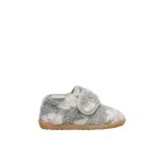 Pantoufles en tissu avec marguerites home gris -