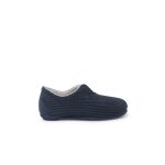 Pantoufles en velours c�tel� bleu