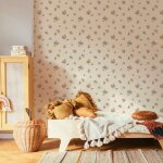 Papier peint enfant mini bouquets vintage beige