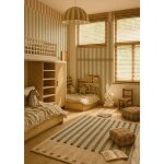 Papier peint enfants rayures aventure for�t beige