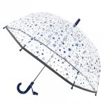 Parapluie cloche transparent bleu