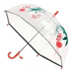 Parapluie cloche transparent flamant rose