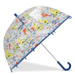 Parapluie cloche transparent, ouverture facile et scurisante pvc / dinosaure