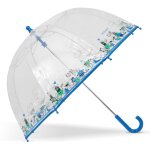 Parapluie cloche transparent, ouverture facile et s�curisante pvc / monstre bleu