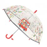 Parapluie cloche transparent rouge