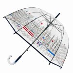 Parapluie transparent long et automatique paris bleu