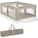 Parc b�b� willow avec pliage rapide, 2 entr�es lat�rales, parois en maille et sac de transport beige ...