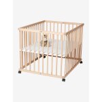 Parc en bois pliant naturel