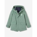 Parka 3 en 1 mi - saison garon avec doudoune sans manches amovible vert sauge