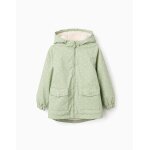 Parka en caoutchouc À capuche avec doublure en sherpa vert clair Parka en caoutchouc À capuche avec doublure en sherpa vert clair