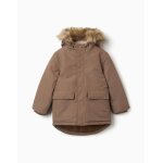 Parka � capuche avec doublure en sherpa gris