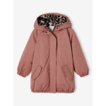 Parka  capuche fille double imitation fourrure bois de rose