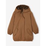 Parka  capuche fille double imitation fourrure camel