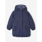 Parka  capuche fille double imitation fourrure marine