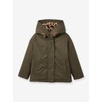 Parka courte fille double lopard vert