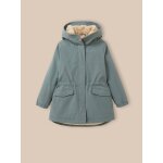 Parka double imitation fourrure eucalyptus