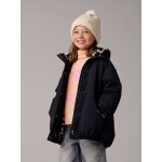 Parka fille � capuche doubl�e imitation fourrure noir