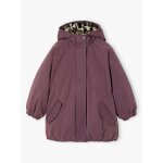 Parka fille � capuche doubl�e imitation fourrure prune