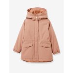 Parka fille double imitation fourrure rose