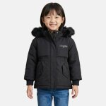 Parka fille imprim�e noir
