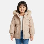 Parka fille imprim�e rose clair