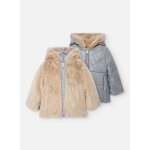 Parka fille réversible en tissu technique gris Parka fille réversible en tissu technique gris