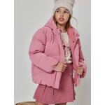 Parka fille en tissu technique � capuche rose