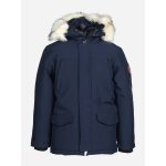 Parka gar�on � capuche bleu fonc�