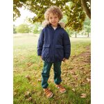 Parka garon  capuche double polaire marine