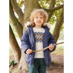 Parka gar�on � capuche doubl�e polaire marine