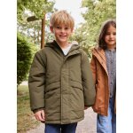 Parka gar�on � capuche doublure sherpa kaki
