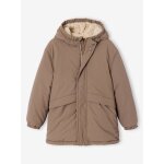 Parka gar�on � capuche doublure sherpa taupe