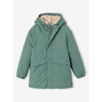 Parka gar�on � capuche doublure sherpa vert sauge