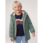 Parka gar�on � capuche doublure sherpa vert sauge