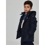 Parka gar�on en tissu technique � capuche bleu