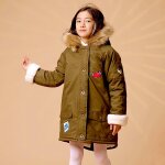 Parka longue  capuche 2 - 16 ans rock & love kaki