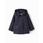 Parka matelasse vase avec capuche amovible bleu fonc