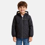 Parka matelass�e zipp�e � capuche noir