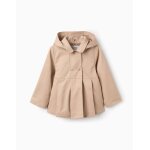 Parka � plis et capuche amovible beige clair