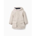 Parka rembourr�e avec capuche et poches avant gris clair