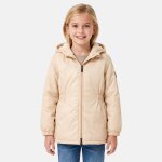 Parka zipp�e � capuche, coupe mi - longue et poches lat�rales ecru