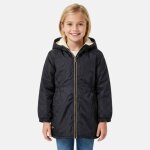Parka zipp�e � capuche, coupe mi - longue et poches lat�rales noir