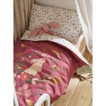 Parure bb housse de couette + taie d'oreiller lapin enchant vieux rose