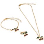 Parure de bijoux enfant cherry dor�, rouge