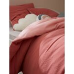 Parure housse de couette enfant et taie d'oreiller en gaze de coton rose Parure housse de couette enfant et taie d'oreiller en gaze de coton rose