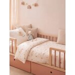 Parure housse de couette b�b� gaze coton blanc imprim�