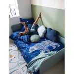Parure housse de couette enfant détails phosphorescents et taie d'oreiller ours polaire bleu foncé Parure housse de couette enfant détails phosphorescents et taie d'oreiller ours polaire bleu foncé