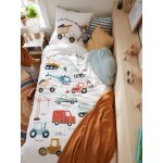 Parure housse de couette enfant et taie d'oreiller quel chantier ! écru / multicolore Parure housse de couette enfant et taie d'oreiller quel chantier ! écru / multicolore