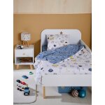 Parure housse de couette enfant et taie d'oreiller cosmos bleu / multicolore