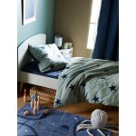 Parure housse de couette enfant et taie d'oreiller dream big kaki / �toiles marine